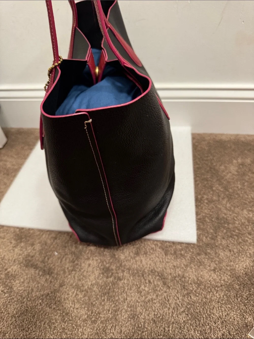 Coach Kia colorblock leather tote bag purse with hangtag